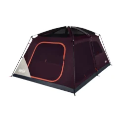 Coleman Skylodge™ 10-Person Camping Tent, Blackberry -Camp To Explore Shop 10P CbnCnvntnlIntrnlScrnRm BB 1 FrontAngleRight FlyOff WindowsUp