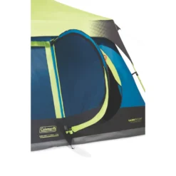 Coleman 10-Person Dark Room Instant Cabin Tent With Rainfly -Camp To Explore Shop 2000032730 coleman dark room tent 10p hinge door green turquoise detail 1