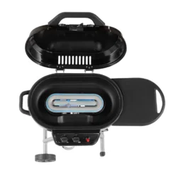 Coleman RoadTrip® 225 Portable Stand-Up Propane Grill -Camp To Explore Shop 2000033048 225 Stand Up Coleman Black Detail Grill Open Burner System Flames20copy
