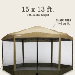 Coleman Back Home™ 15 X 13 Screen Canopy Tent 15 Coleman Back Home™ 15 X 13 Screen Canopy Tent -Camp To Explore Shop 2156412 ShelterBackhome15x13 LightOak ATF7