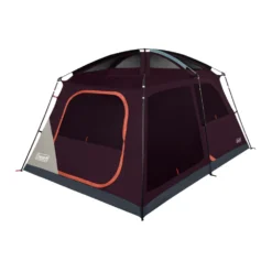 Coleman Skylodge™ 8-Person Camping Tent, Blackberry -Camp To Explore Shop 8P CbnCnvntnlIntrnlScrnRm Blckbrry 1 FrontAngleRight FlyOff WindowsUp