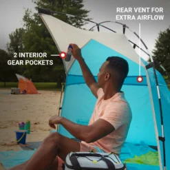 Coleman Skyshade™ Small Compact Beach Shade, Caribbean Sea -Camp To Explore Shop Coleman 2000037508 Skyshade CaribbeanSea ATF6