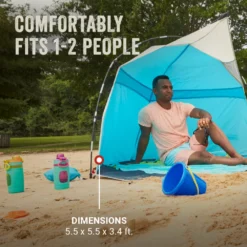 Coleman Skyshade™ Small Compact Beach Shade, Caribbean Sea -Camp To Explore Shop Coleman 2000037508 Skyshade CaribbeanSea ATF7