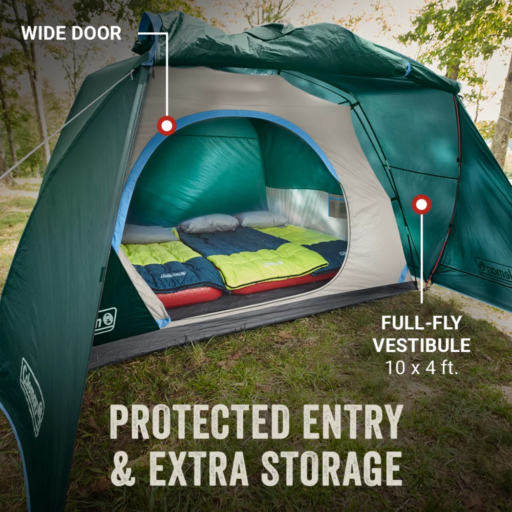 Coleman Skydome™ 6-Person Camping Tent With Full-Fly Vestibule, Evergreen 5 Coleman Skydome™ 6-Person Camping Tent With Full-Fly Vestibule, Evergreen - Image 3