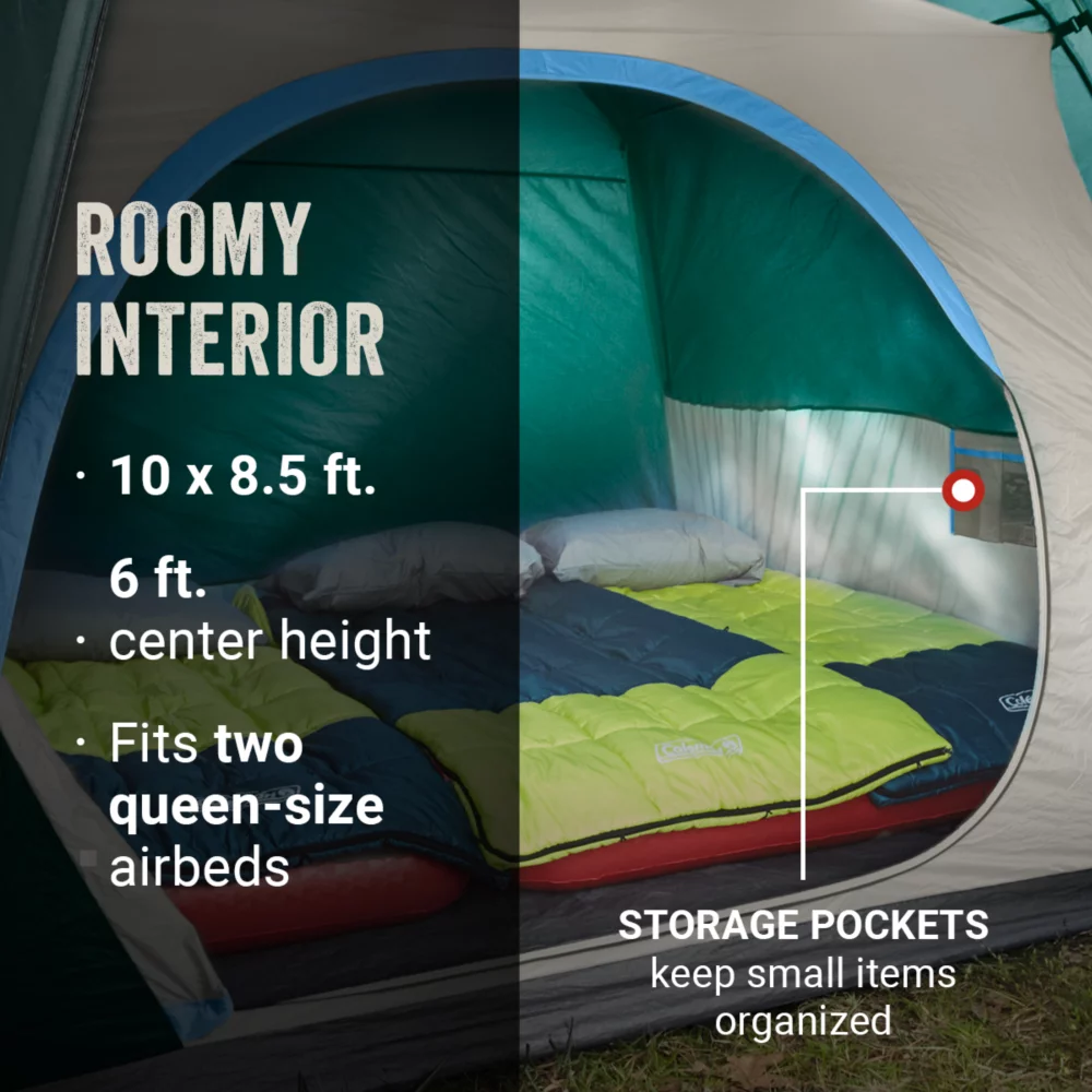 Coleman Skydome™ 6-Person Camping Tent With Full-Fly Vestibule, Evergreen 8 Coleman Skydome™ 6-Person Camping Tent With Full-Fly Vestibule, Evergreen - Image 6