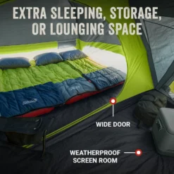 Coleman Skydome™ 8-Person Camping Tent With Screen Room, Rock Grey 12 Coleman Skydome™ 8-Person Camping Tent With Screen Room, Rock Grey -Camp To Explore Shop Coleman 2000037524 Skydome ScreenRoom 8P ATF3